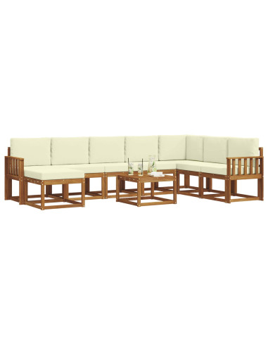 Set di divani con cuscino 9 pcs Naturale e Crema