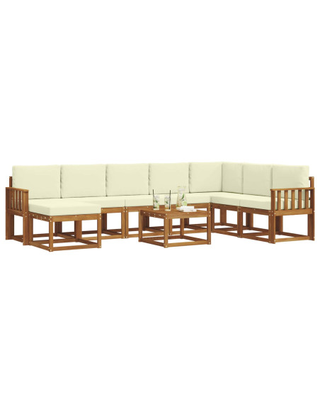Set di divani con cuscino 9 pcs Naturale e Crema