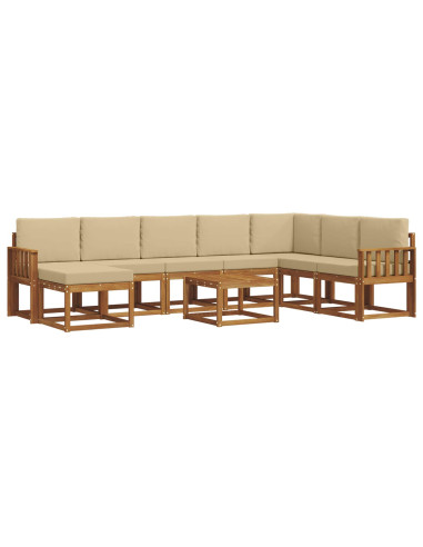 Set di divani con cuscino 9 pcs Naturale e Beige