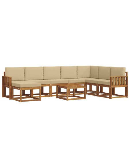 Set di divani con cuscino 9 pcs Naturale e Beige