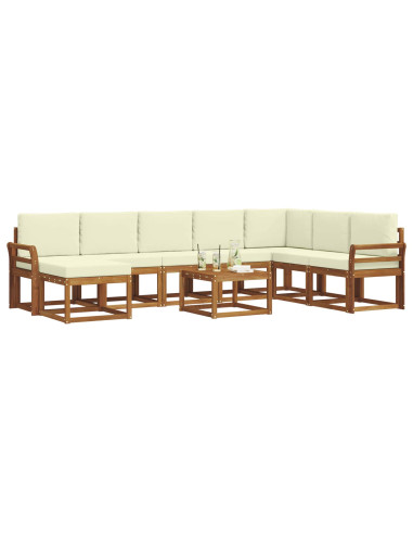 Set di divani con cuscino 9 pcs Naturale e Crema
