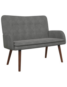 Sofa a Due Posti Grigio scuro 115 x 61 x 87 cm Velluto 2