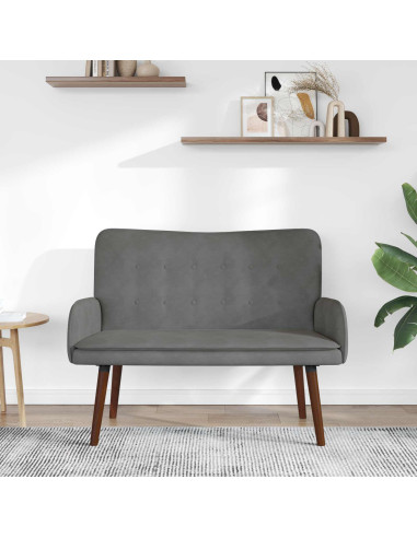 Sofa a Due Posti Grigio scuro 115 x 61 x 87 cm Velluto