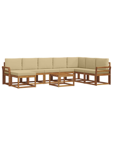 Set di divani con cuscino 9 pcs Naturale e Beige