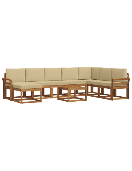 Set di divani con cuscino 9 pcs Naturale e Beige