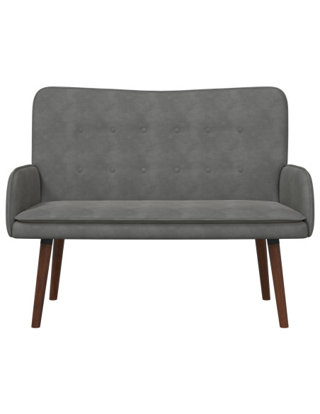 Sofa a Due Posti Grigio scuro 115 x 61 x 87 cm Velluto