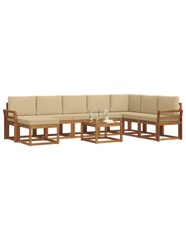 Set di divani con cuscino 9 pcs Naturale e Beige