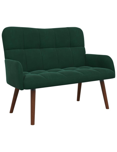 Sofa a Due Posti Verde Scuro 115 x 61 x 87 cm Velluto
