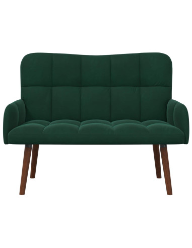 Sofa a Due Posti Verde Scuro 115 x 61 x 87 cm Velluto