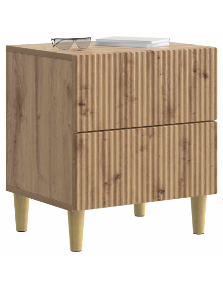 Armadio da Notte 2 pcs Rovere Artigianale 43 x 34,5 x 48 cm