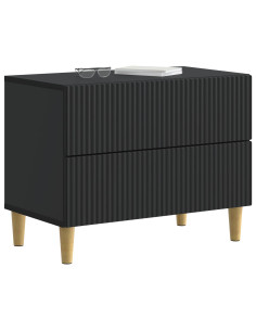 Armadio da Notte Nero 62 x 34,5 x 48 cm Legno ingegnerizzato 2