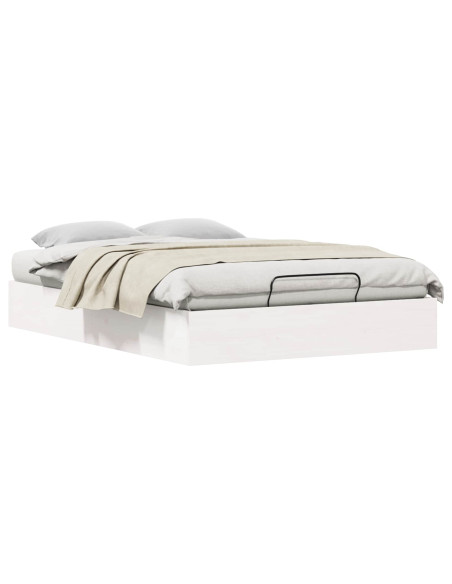 Telaio del Letto Ottomano con Ripostiglio Bianco 140 x 190 cm