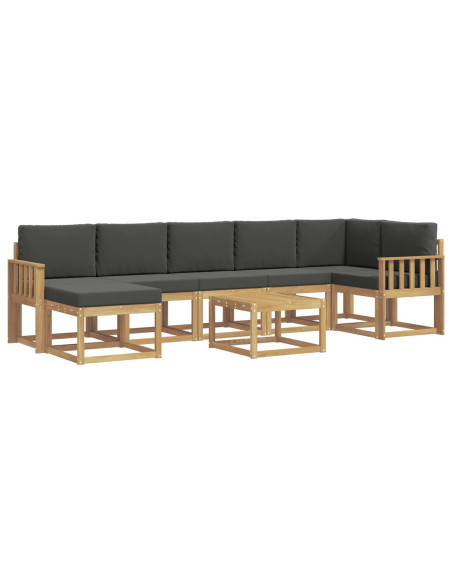 Set di divani da esterno 8 pcs Bianco e Antracite Poliestere