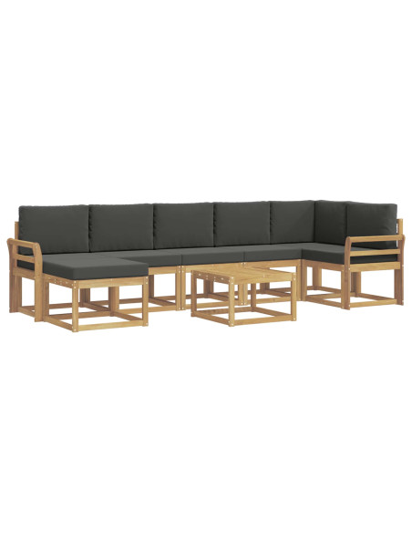 Set di divani da esterno 8 pcs Bianco e Antracite Poliestere