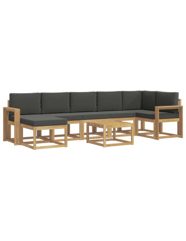 Set di divani da esterno 8 pcs Bianco e Antracite Poliestere