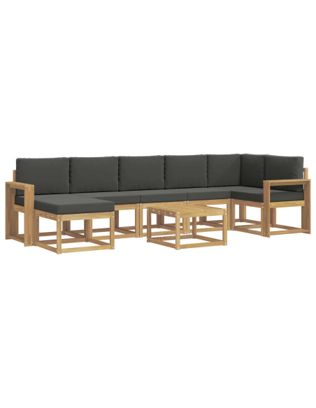 Set di divani da esterno 8 pcs Bianco e Antracite Poliestere