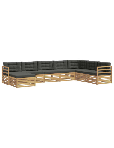 Set di divani da esterno 8 pcs Bianco e Antracite Poliestere
