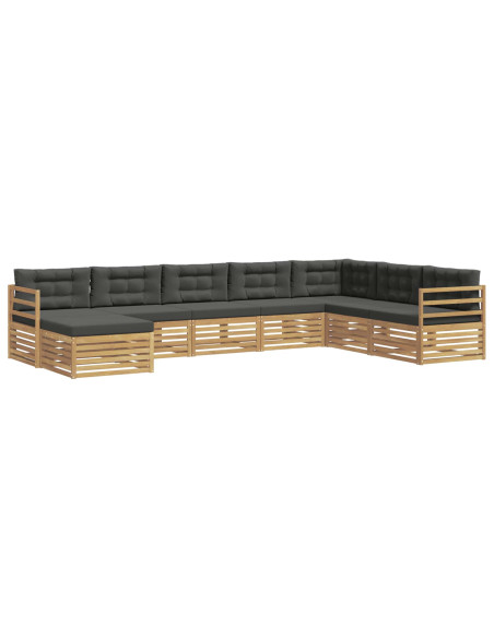 Set di divani da esterno 8 pcs Bianco e Antracite Poliestere
