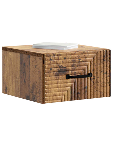 Mobiletto da notte a muro 2 pcs Legno antico 34,5 x 33 x 20 cm