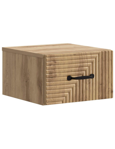 Mobiletto da notte a muro con cassetto 2 pcs Rovere Artigianale