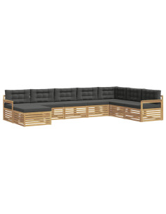 Set di divani da esterno con cuscino 8 pcs Bianco e Antracite 2