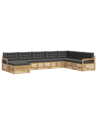 Set di divani da esterno con cuscino 8 pcs Bianco e Antracite