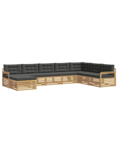 Set di divani da esterno con cuscino 8 pcs Bianco e Antracite