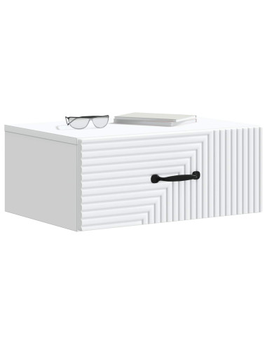 Mobiletto da notte a muro 2 pcs Bianco 49 x 34,5 x 20 cm