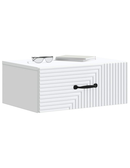 Mobiletto da notte a muro 2 pcs Bianco 49 x 34,5 x 20 cm