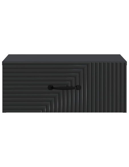Mobiletto da notte a muro con cassetto Nero 49 x 34,5 x 20 cm