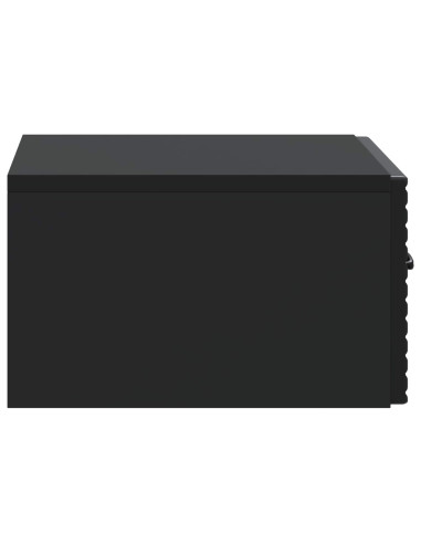 Mobiletto da notte a muro con cassetto Nero 49 x 34,5 x 20 cm
