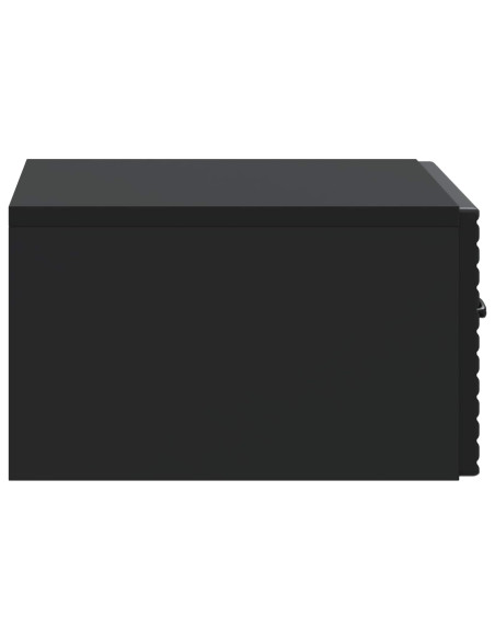 Mobiletto da notte a muro con cassetto Nero 49 x 34,5 x 20 cm