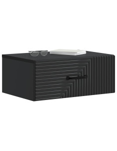 Mobiletto da notte a muro 2 pcs Nero 49 x 34,5 x 20 cm 2