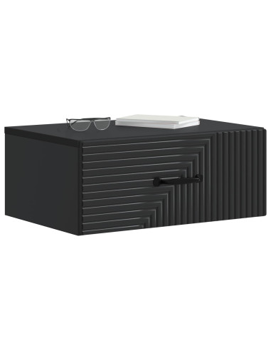 Mobiletto da notte a muro 2 pcs Nero 49 x 34,5 x 20 cm