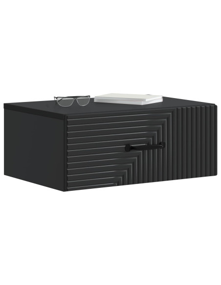 Mobiletto da notte a muro 2 pcs Nero 49 x 34,5 x 20 cm