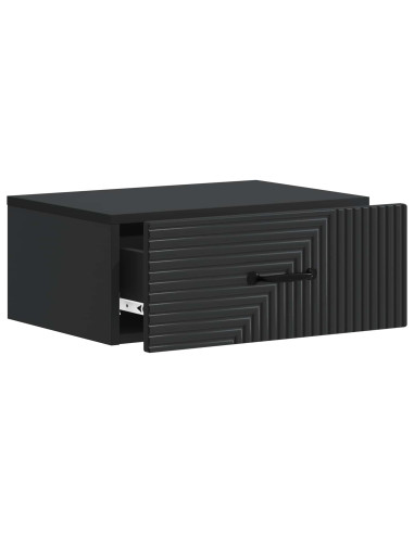 Mobiletto da notte a muro 2 pcs Nero 49 x 34,5 x 20 cm
