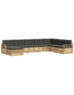 Set di divani da esterno con cuscino 8 pcs Bianco e Antracite 2