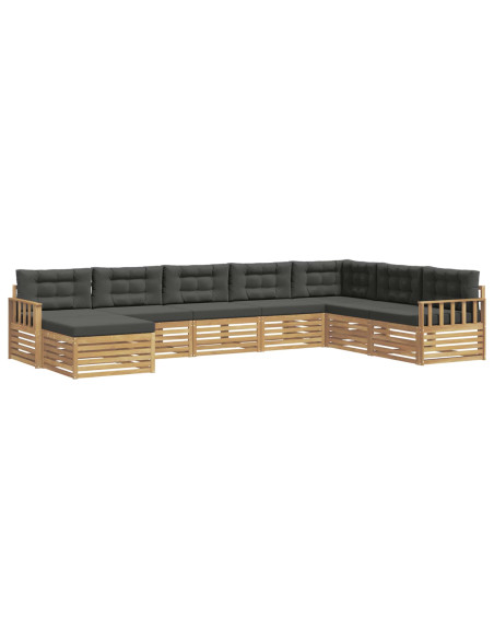 Set di divani da esterno con cuscino 8 pcs Bianco e Antracite