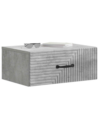 Mobiletto da notte a muro Grigio Cemento 49 x 34,5 x 20 cm