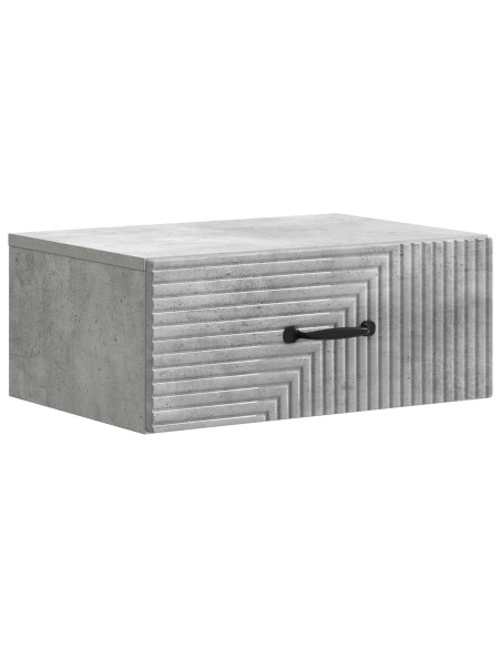 Mobiletto da notte a muro con cassetto 2 pcs Grigio Cemento