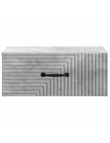 Mobiletto da notte a muro con cassetto 2 pcs Grigio Cemento
