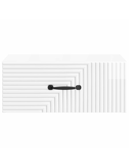 Mobiletto da notte a muro Bianco Lucido 49 x 34,5 x 20 cm