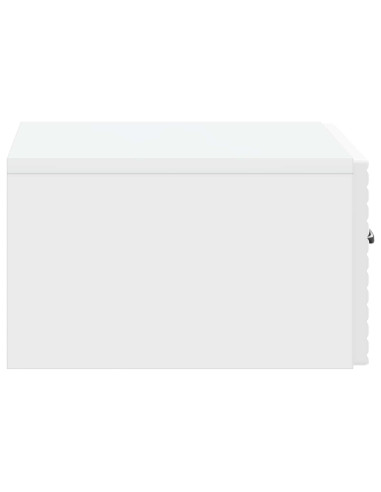 Mobiletto da notte a muro Bianco Lucido 49 x 34,5 x 20 cm