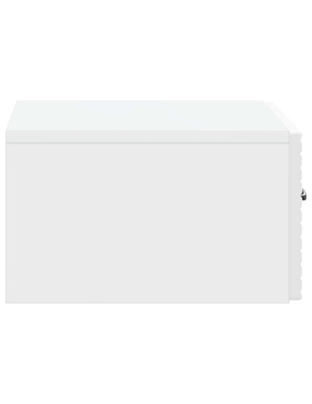 Mobiletto da notte a muro Bianco Lucido 49 x 34,5 x 20 cm