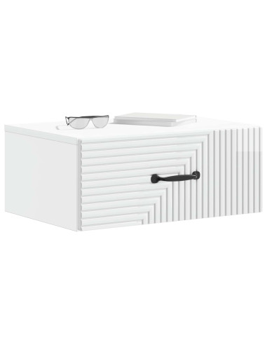 Mobiletto da notte a muro 2 pcs Bianco Lucido 49 x 34,5 x 20 cm