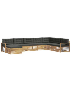 Set di divani da esterno con cuscino 8 pcs Bianco e Antracite 2