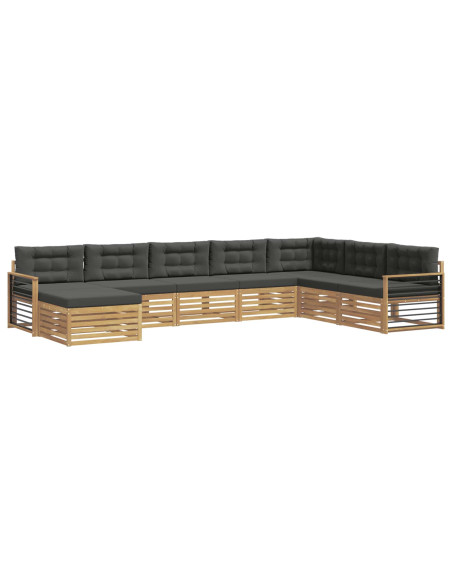 Set di divani da esterno con cuscino 8 pcs Bianco e Antracite