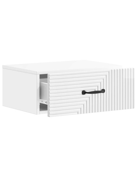 Mobiletto da notte a muro 2 pcs Bianco Lucido 49 x 34,5 x 20 cm