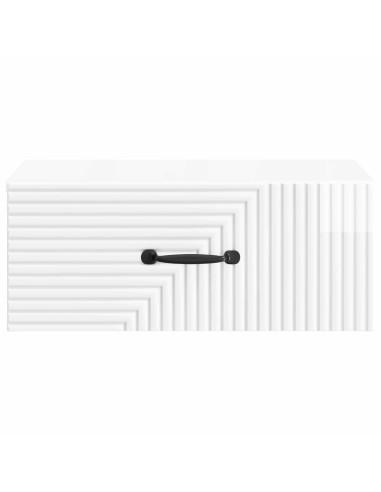 Mobiletto da notte a muro 2 pcs Bianco Lucido 49 x 34,5 x 20 cm