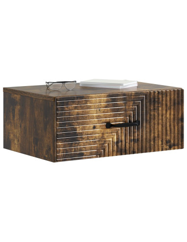 Mobiletto da notte a muro Rovere Fumo 49 x 34,5 x 20 cm
